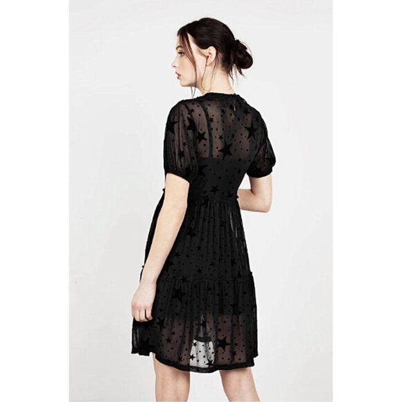 DISTURBIA Orion sheer mesh lace collar mini dress - Picture 3 of 7